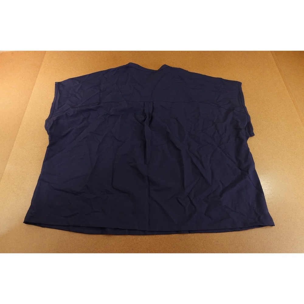 Mandala Womens Size 5XL Navy Blue Mandarin Short Dolman Sleeve Scrub Top NWT - Picture 5 of 11